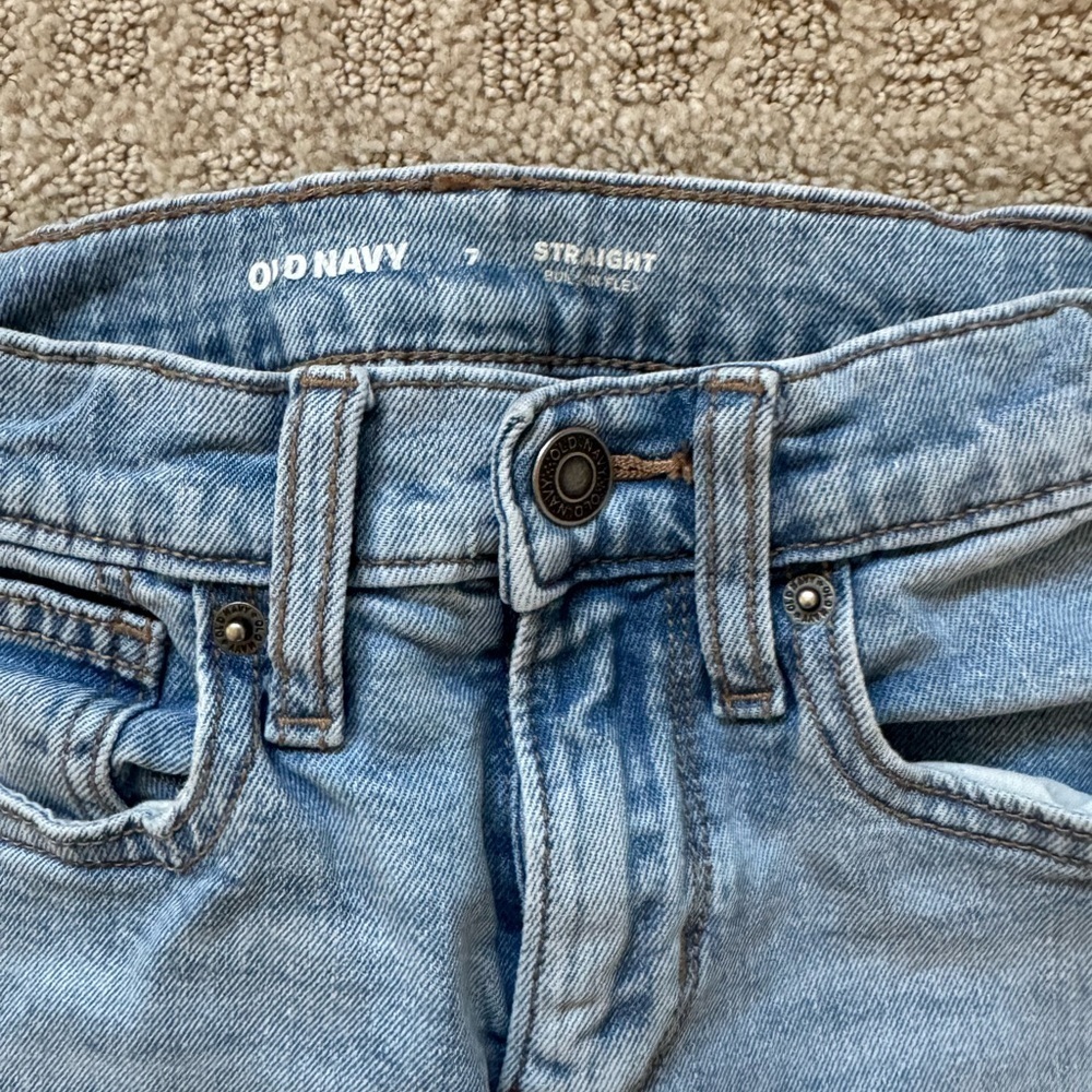 Old navy boys light wash straight leg denim jeans pants size 7 years - Picture 2 of 3
